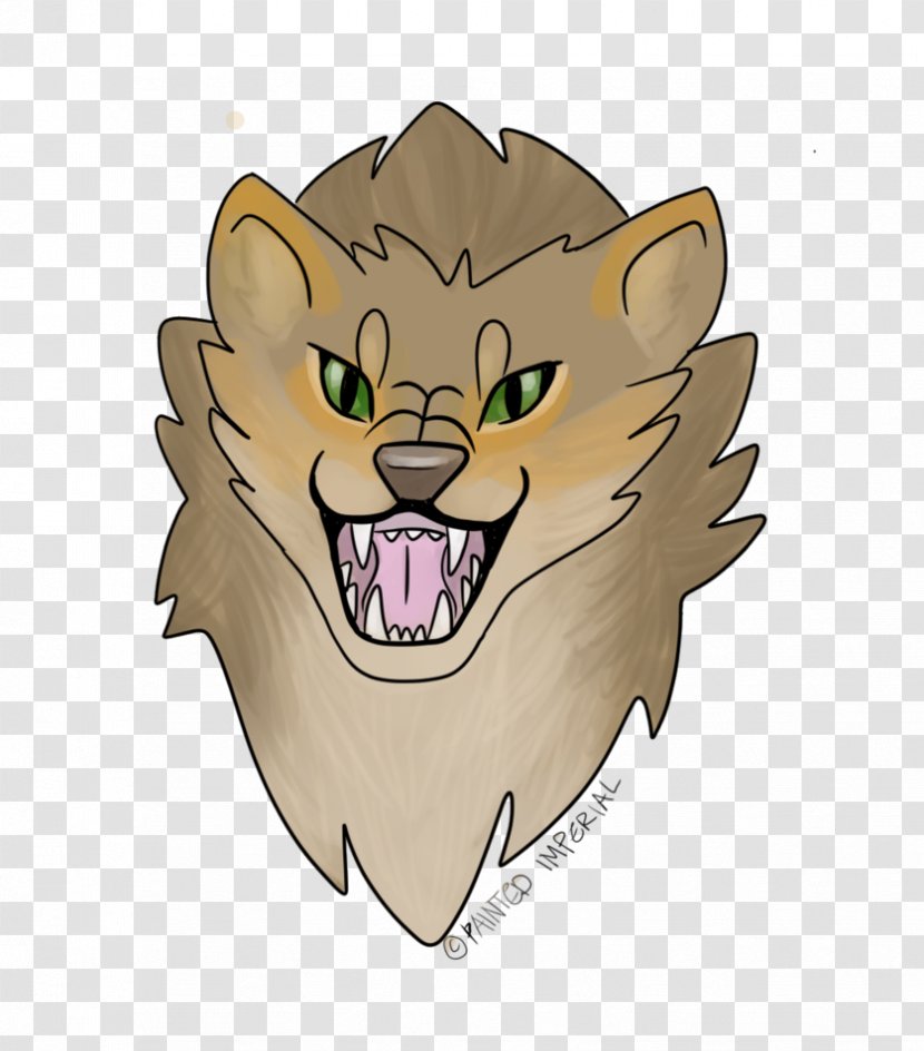 Cat Tiger Mammal Roar Whiskers - Fictional Character - Lion Head Transparent PNG