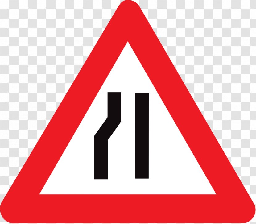 Traffic Sign Bottleneck Warning Car - Road - Signs Transparent PNG