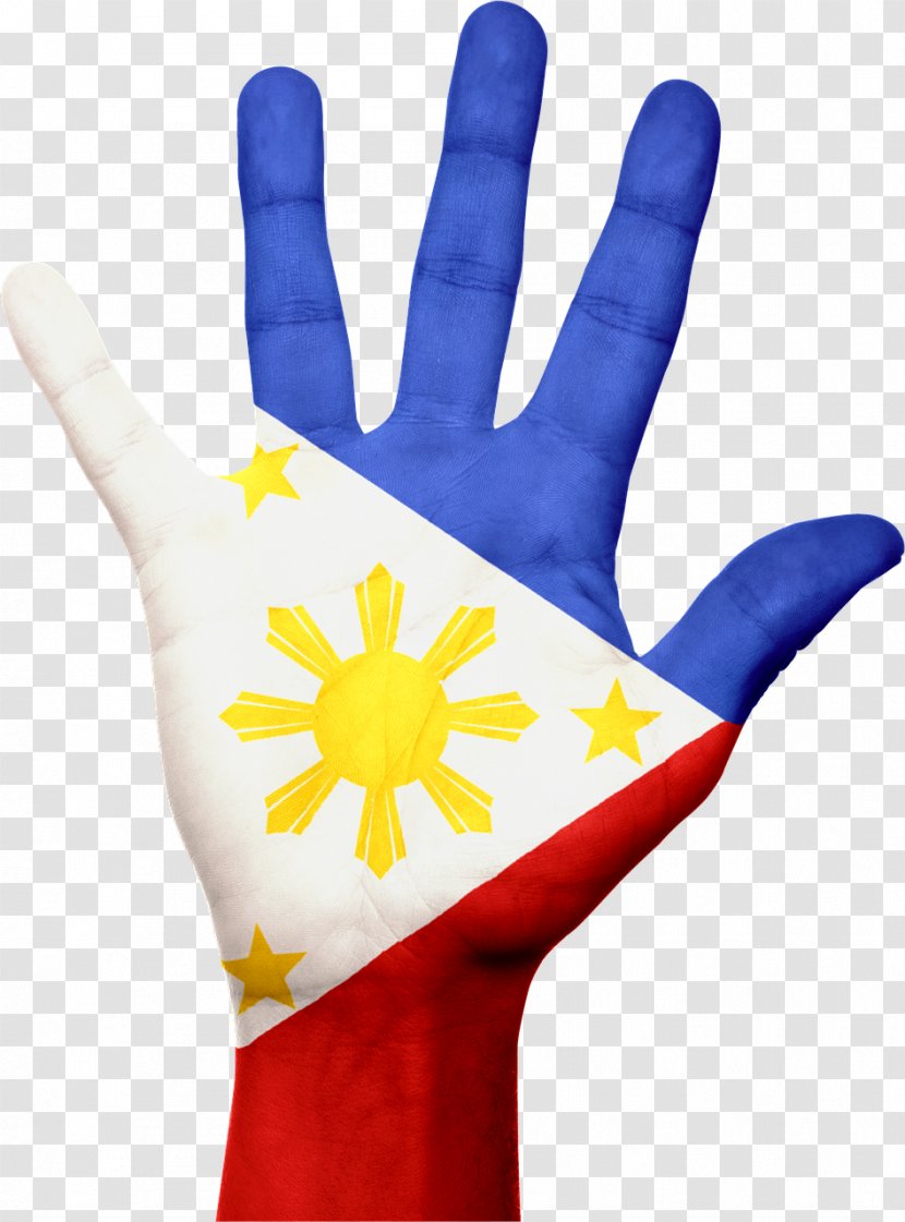 Flag Of The Philippines Pinoy Business Symbol - Safety Glove - Hand Transparent PNG