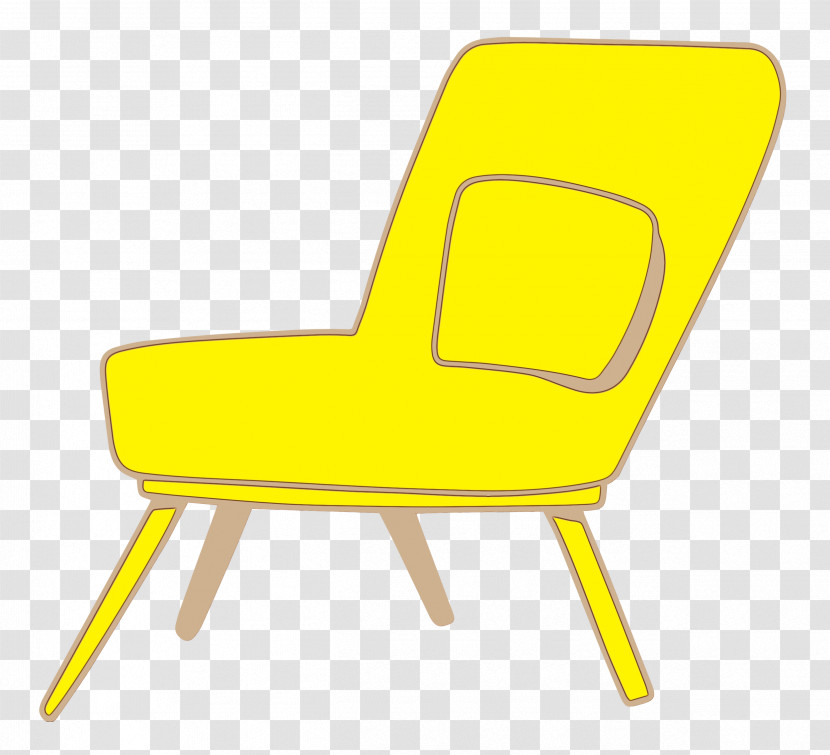 Chair Garden Furniture Cartoon Furniture Yellow Transparent PNG