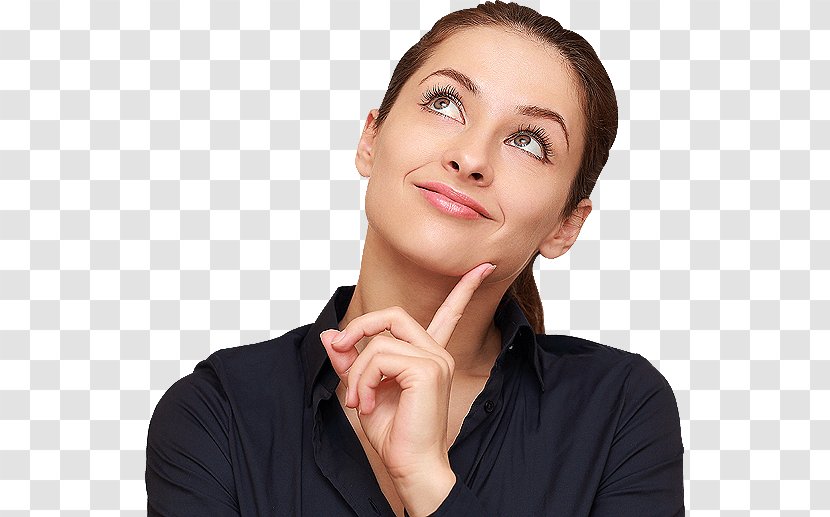 Thought Person Bing Question - Skin - Thinking Woman Transparent PNG