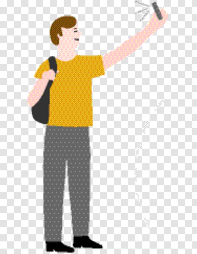 Boy Cartoon - Yellow - Gesture Standing Transparent PNG