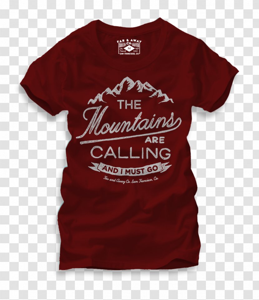 T-shirt Sleeve Font Product Brand - Top - Mountains Calling Transparent PNG