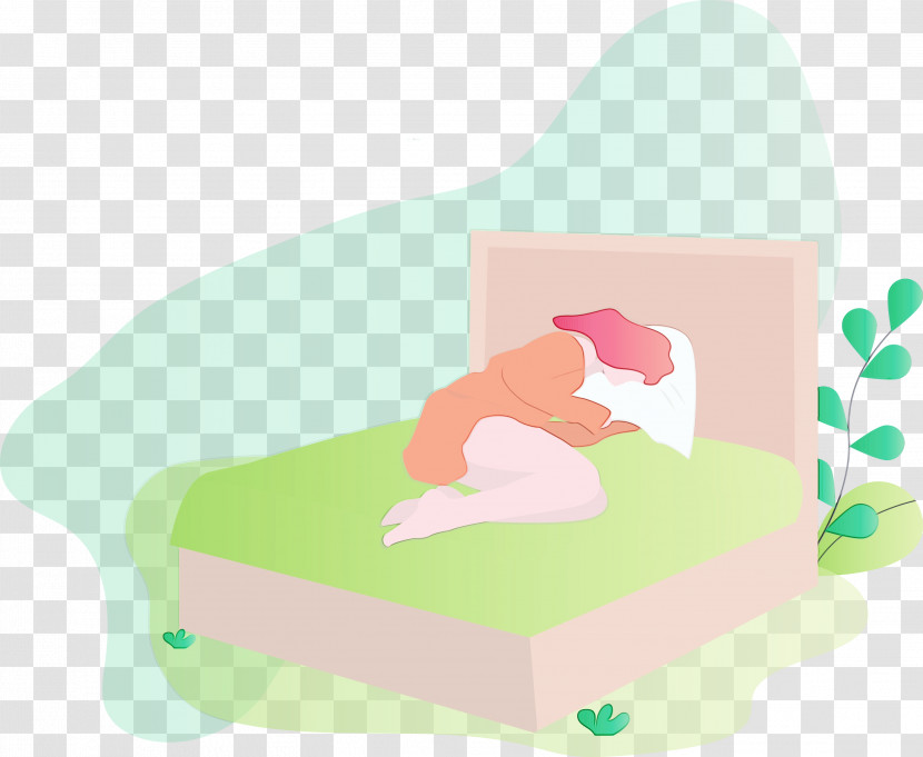 Green Pink Furniture Infant Bed Transparent PNG