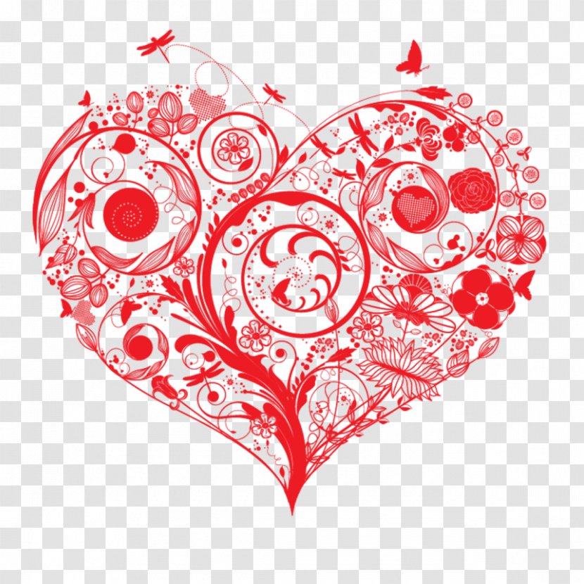 Heart Flower Love Euclidean Vector - Cartoon Transparent PNG
