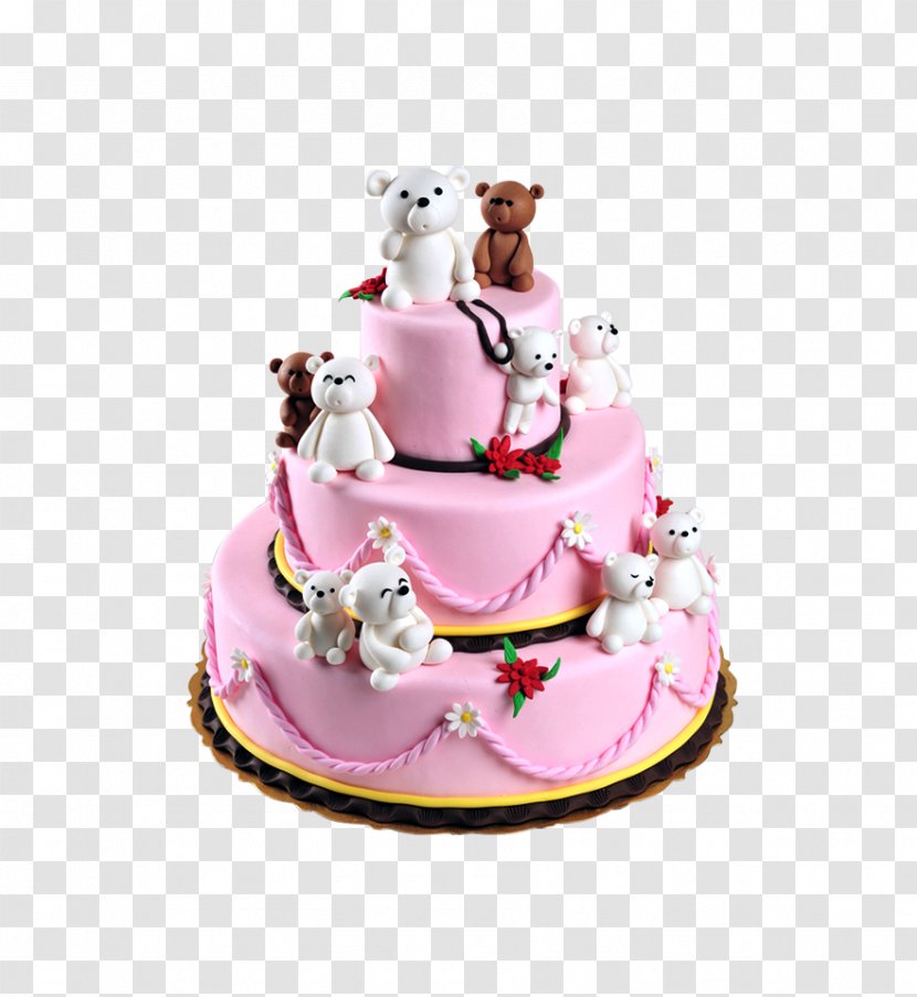 Birthday Cake Cupcake Bear - Watercolor Transparent PNG