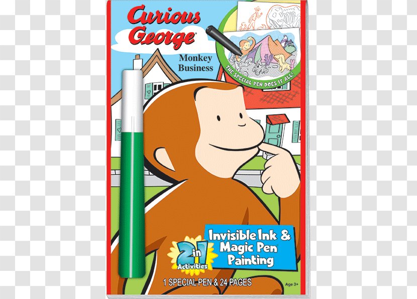 Curious George Invisible Ink Pens Painting - Monkey - Events Day Transparent PNG