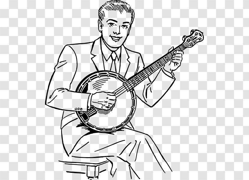 Banjo Clip Art - Heart - Man Playing Clarinet Transparent PNG