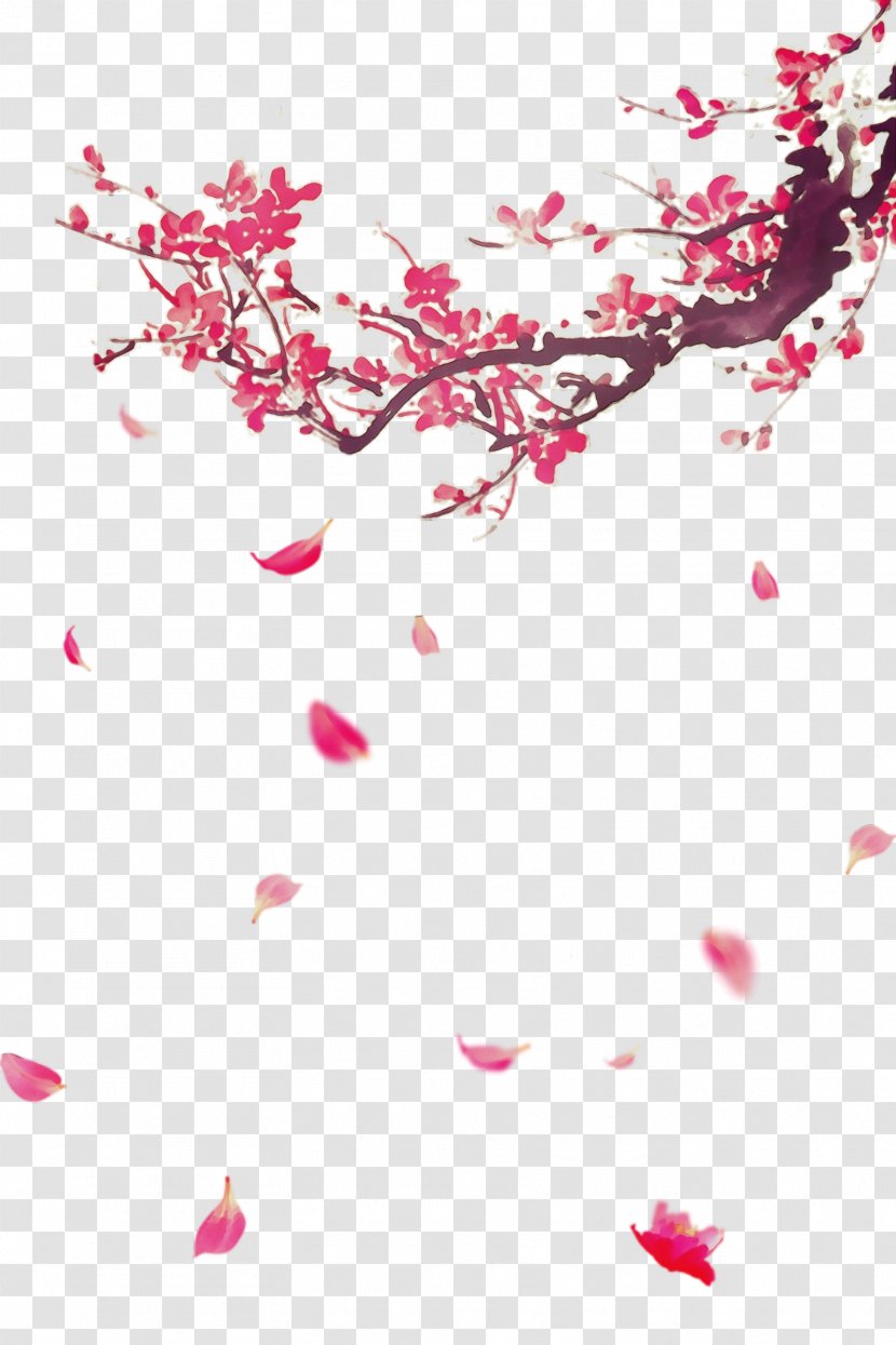 Cherry Blossom - Twig - Magenta Transparent PNG