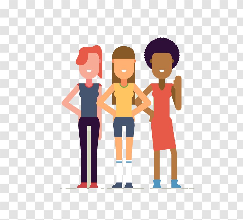 Euclidean Vector Animation - Cartoon - Poke Three Woman Transparent PNG