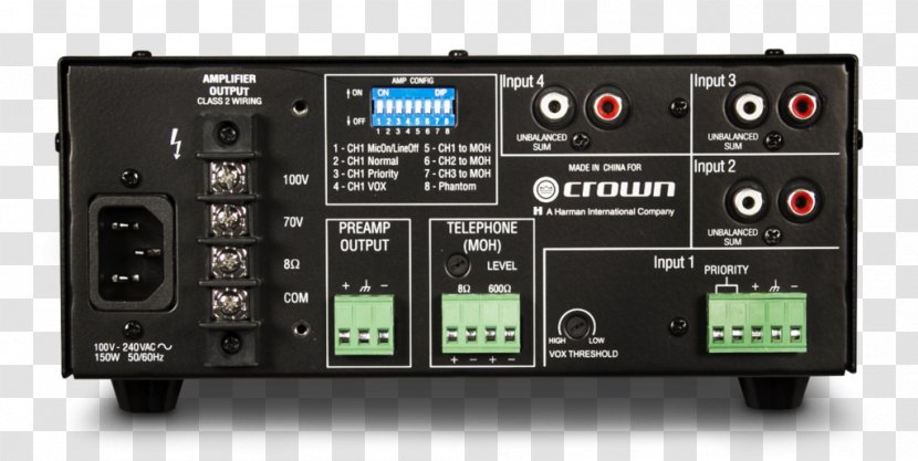 Audio Power Amplifier Mixers Electronic Symbol - Crown International - Bass Volume Transparent PNG