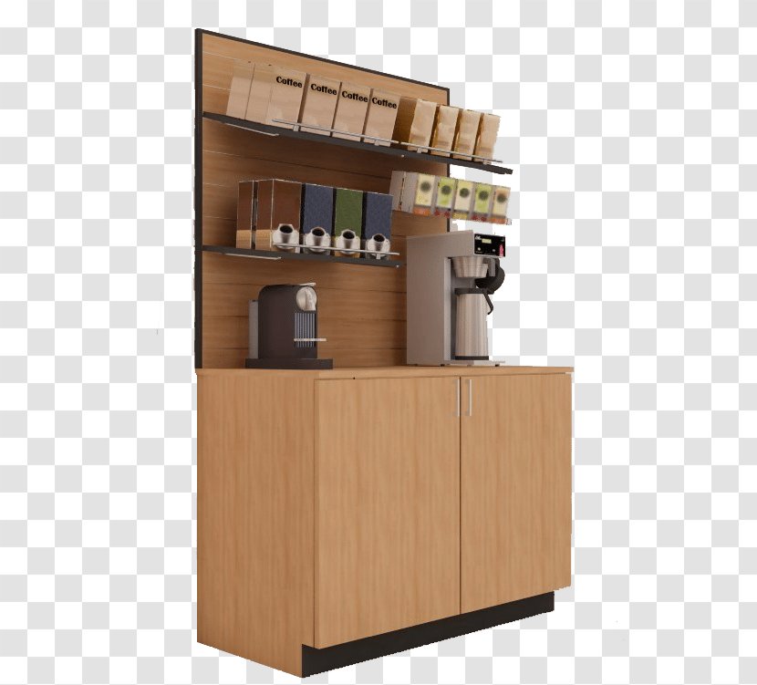 Coffee Cafe Cabinetry Shelf Office - Merchandise Display Stand Transparent PNG