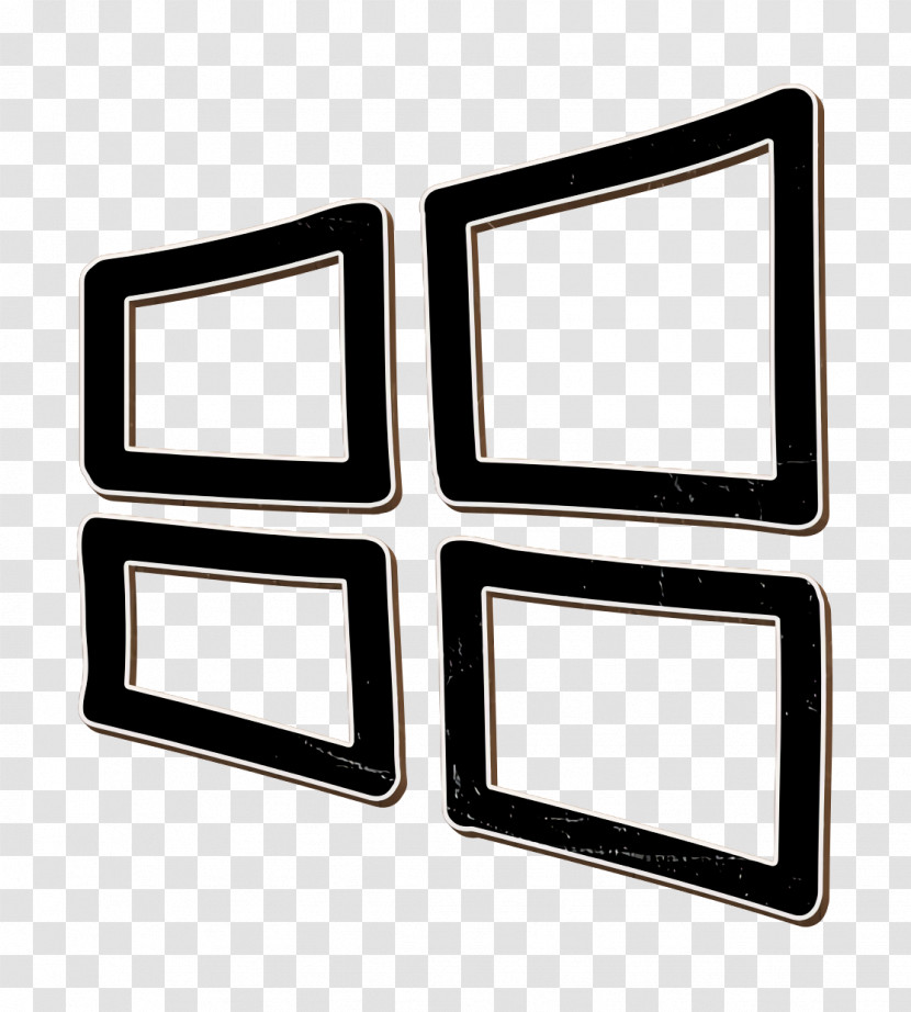 Logo Icon Windows Hand Drawn Logo Outline Icon Hand Drawn Icon Transparent PNG