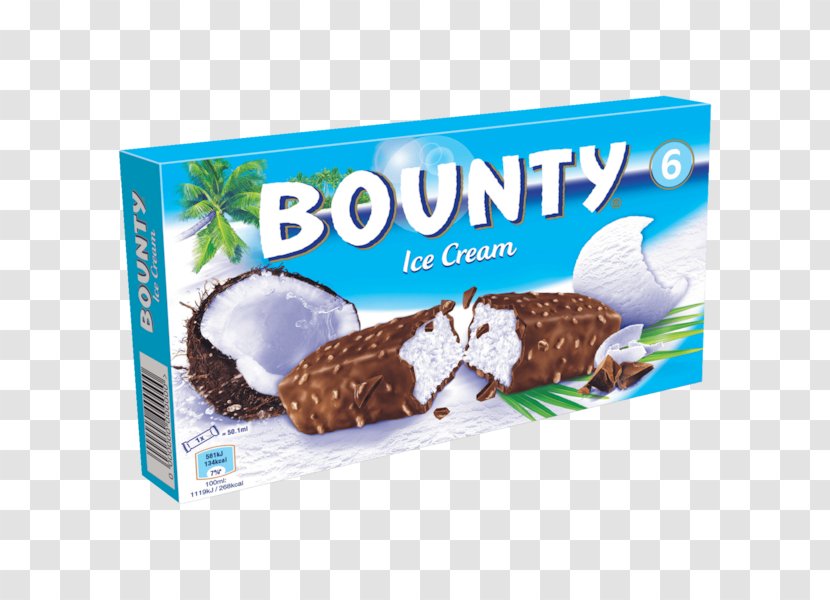 Bounty Ice Cream Twix Chocolate Bar Mars - Confectionery Transparent PNG