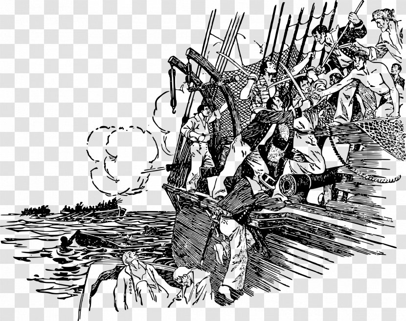 American Merchant Ships And Sailors Clip Art - Monochrome - Whirlwind 13 0 1 Transparent PNG