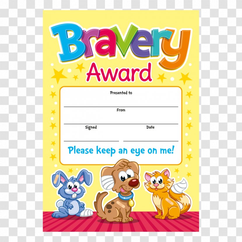 National Bravery Award Child Sticker Gift - Vector-grade Certificate Transparent PNG