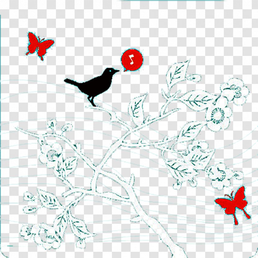 Bird Graphic Design - Heart - Birds Singing Picture Material Transparent PNG
