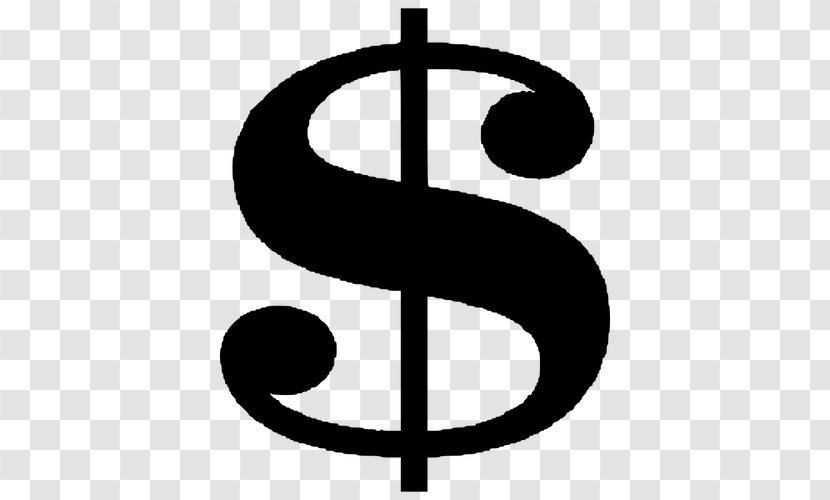 Currency Symbol Dollar Sign Money Clip Art - Black And White - Budget Transparent PNG