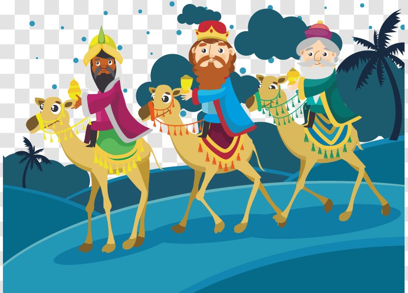 Euclidean Vector Biblical Magi Illustration - Reindeer - Element Wise Men Camel Tour Transparent PNG