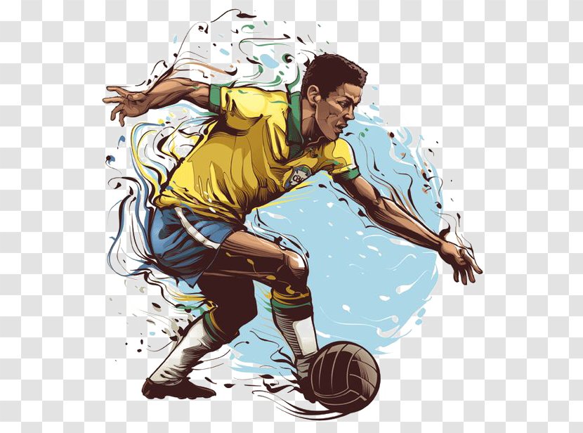 Brazil National Football Team 2014 FIFA World Cup Player - Ball - Watercolor Star Transparent PNG