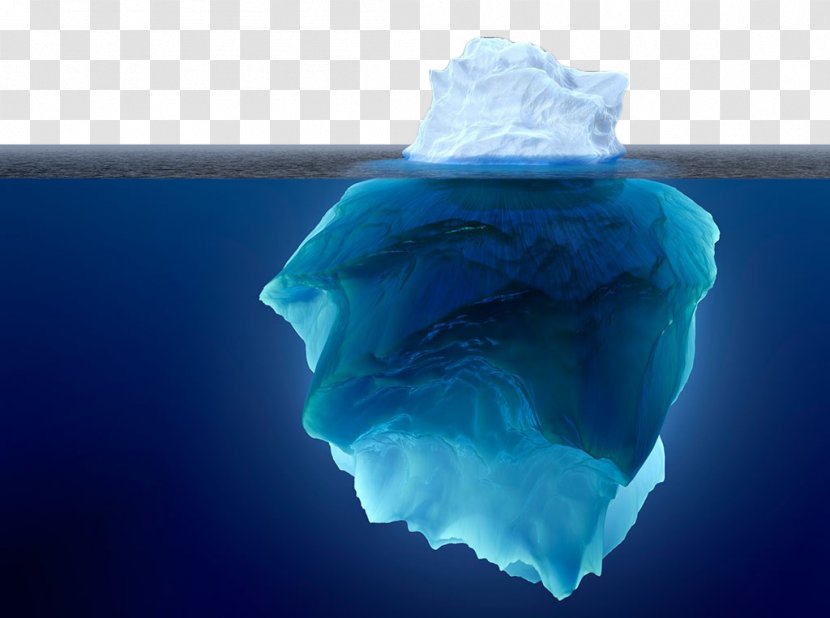 Antarctic Light Blue Iceberg Underwater - Corner Transparent PNG