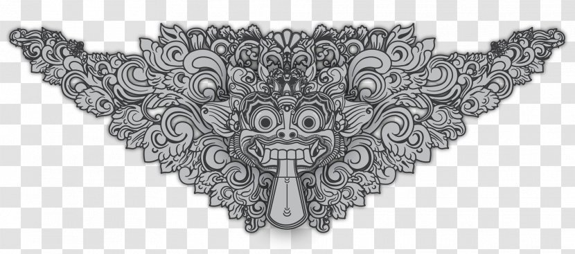 Barong Bali Mask Balinese People - Monochrome Transparent PNG