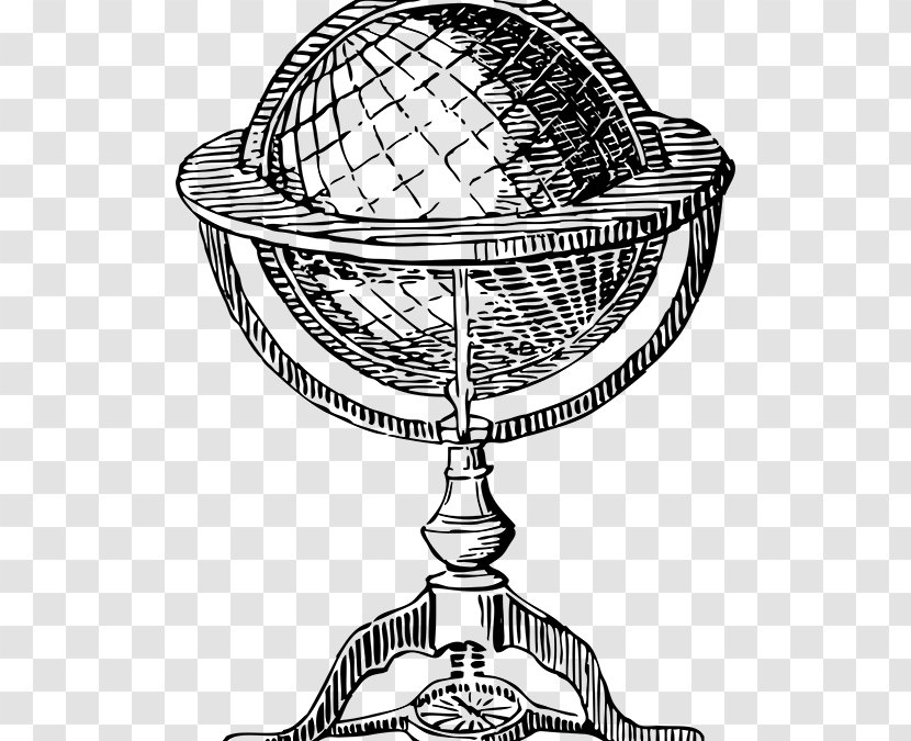 Globe Earth Old World Drawing - Monochrome Photography Transparent PNG