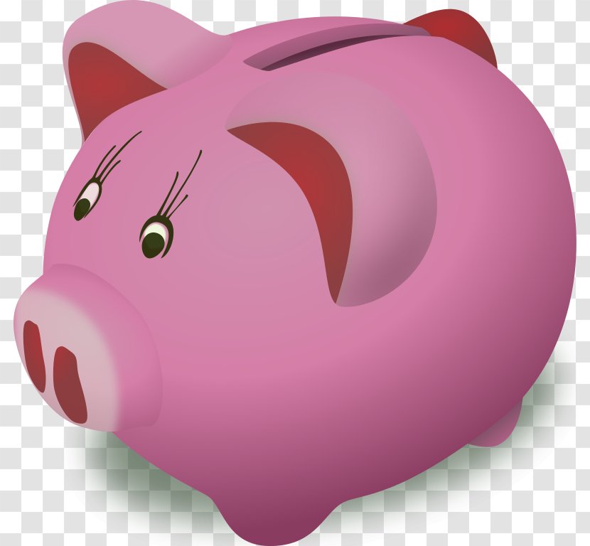 Piggy Bank Money Clip Art - Magenta - Svg Image Library Transparent PNG