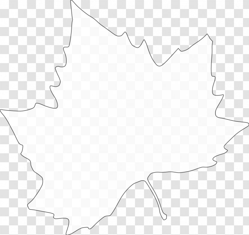 White Leaf Point Angle Clip Art - Black And Transparent PNG