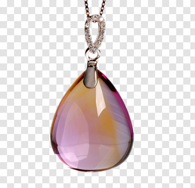 Earring Amethyst Necklace Designer - Purple - Pei Dia Pendant With Silver Inlay Transparent PNG
