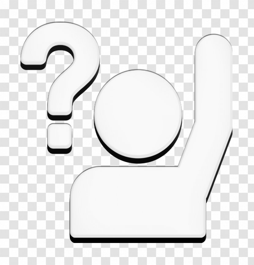 Question Icon Raise Your Hand To Ask Study - Blackandwhite - Logo Transparent PNG