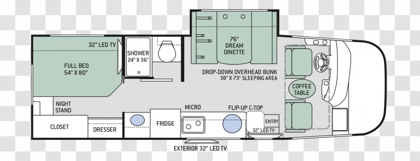 Thor Motor Coach Floor Plan Campervans House - Electronics Transparent PNG