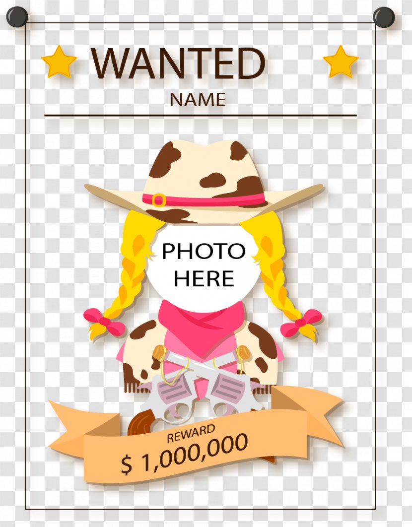 Wanted Poster Arrest Warrant - Handsome Cool Cowgirl Transparent PNG