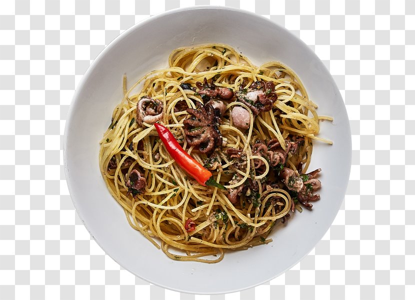 Spaghetti Alla Puttanesca Alle Vongole Aglio E Olio Clam Sauce Taglierini - Vegetarian Food Transparent PNG