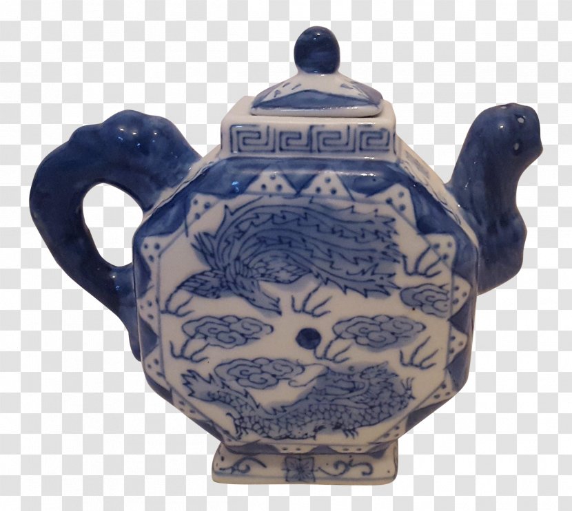 Teapot Ceramic Kettle Blue And White Pottery - Artifact Transparent PNG