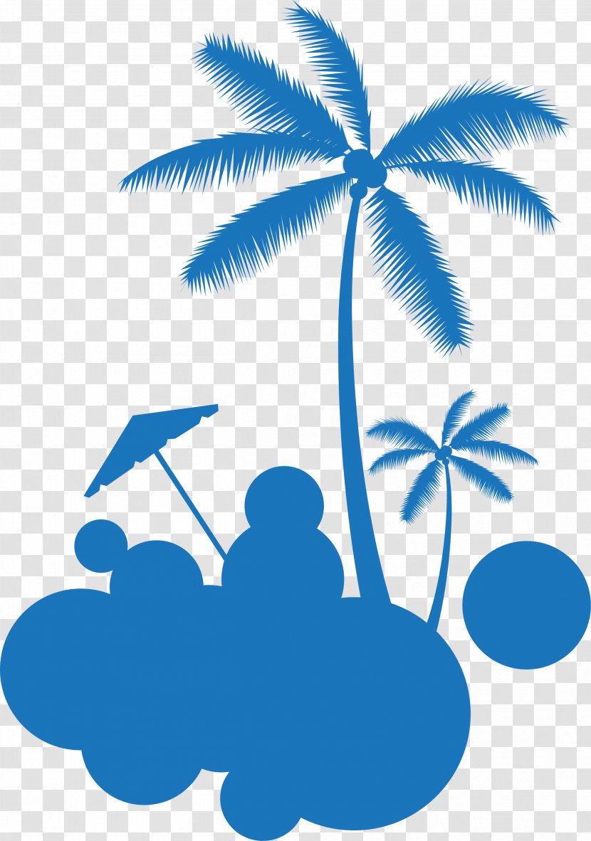Coconut Tree Euclidean Vector - Blue - Little Fresh Transparent PNG