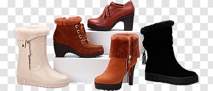 Snow Boot Shoe Sales Promotion Advertising - High Heeled Footwear - Winter Shoes Transparent PNG