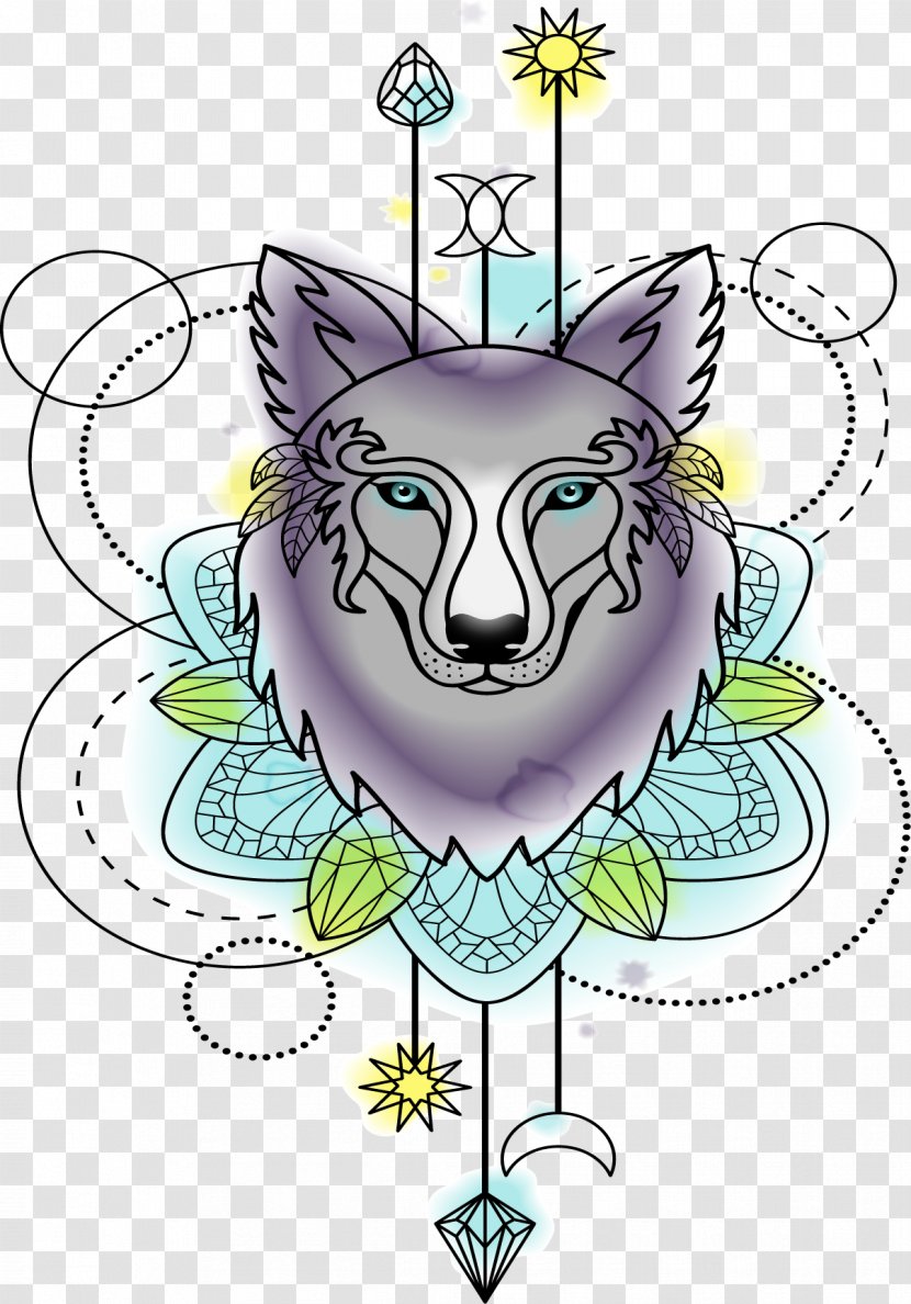 Gray Wolf Watercolor Painting Illustration - Cartoon - Head Totem Transparent PNG