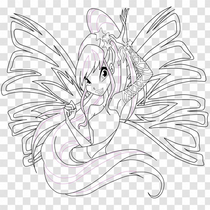 Stella Line Art Bloom Drawing Coloring Book - Flower - Fairy Transparent PNG