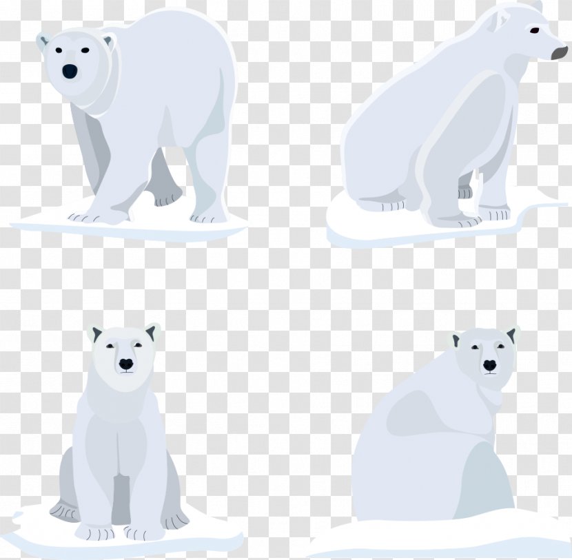 Polar Bear Dog Euclidean Vector - Heart - On Ice Transparent PNG