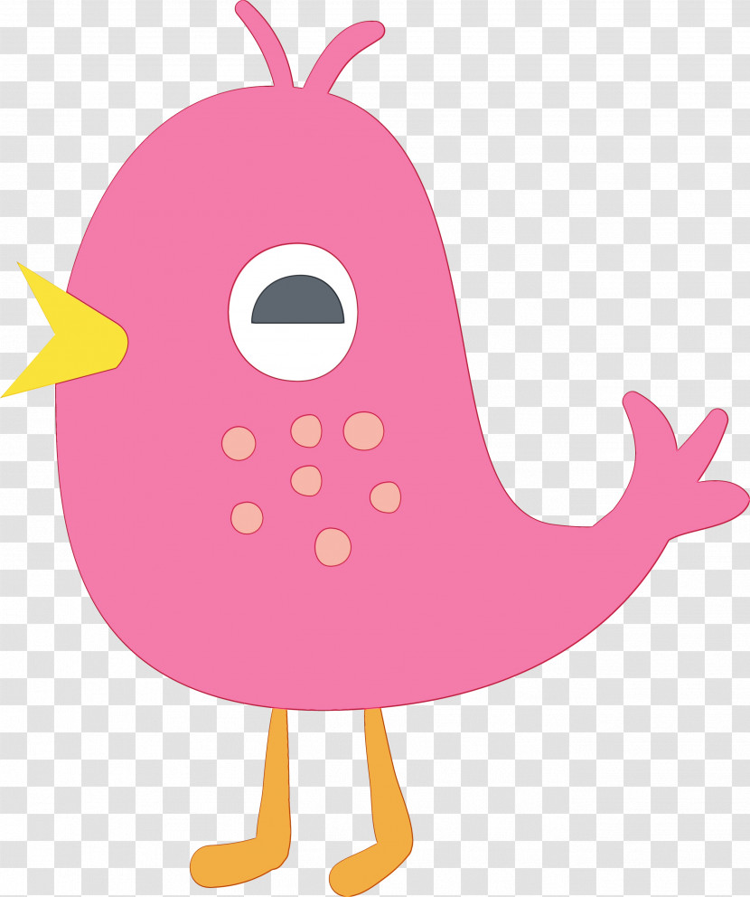 Chicken Cartoon Pink M Pattern Character Transparent PNG