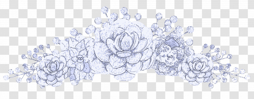 White Drawing Flower Plant Line Art Transparent PNG