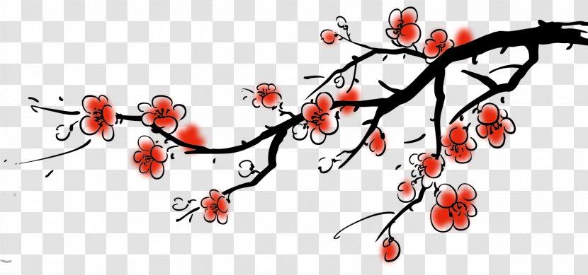 China Chinese Painting - Flower - Pretty Snow Plum Material Transparent PNG