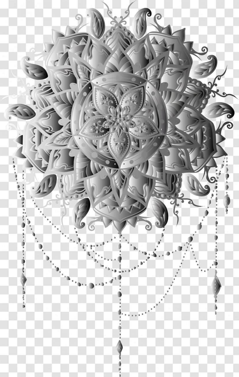 Black And White - Frame - Hollow Mandala Transparent PNG