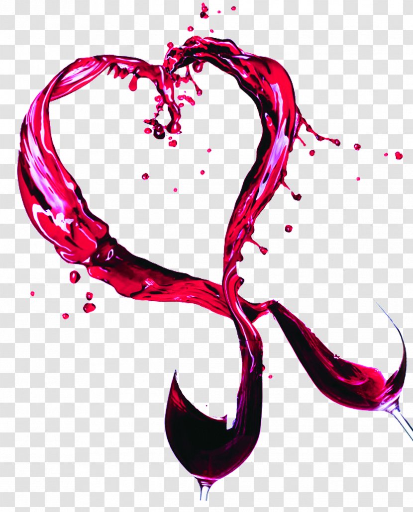 Red Wine White Whisky Beer - Heart - Free Love To Pull Image Effects Transparent PNG