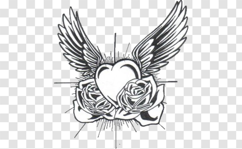 Drawing Valentine's Day Rose Tattoo - Frame Transparent PNG
