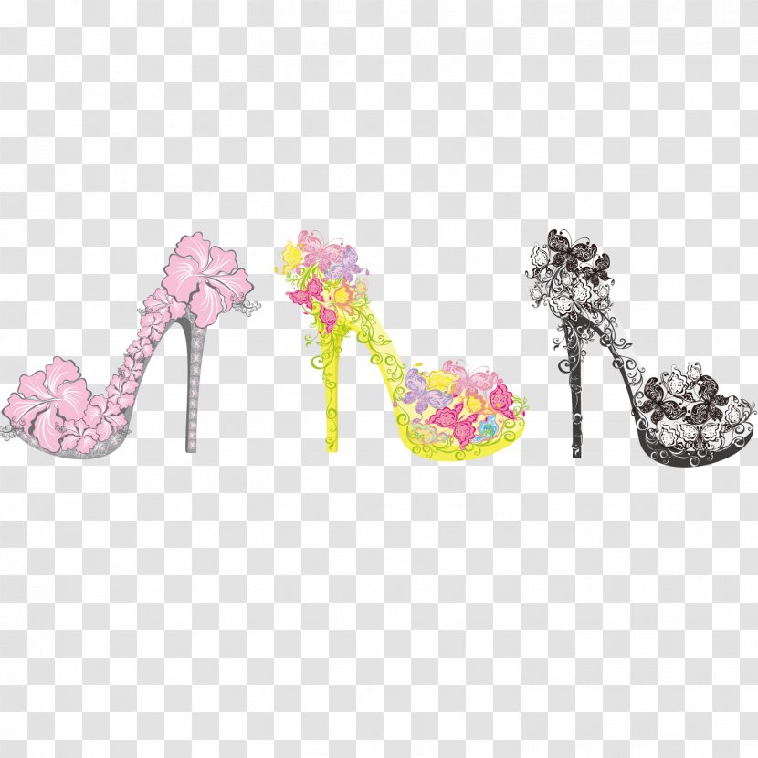 High-heeled Footwear Shoe Sandal Clothing - Court - Flowers High Heels Transparent PNG