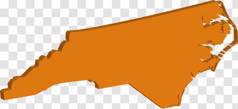 North Carolina Map Clip Art - Orange Transparent PNG