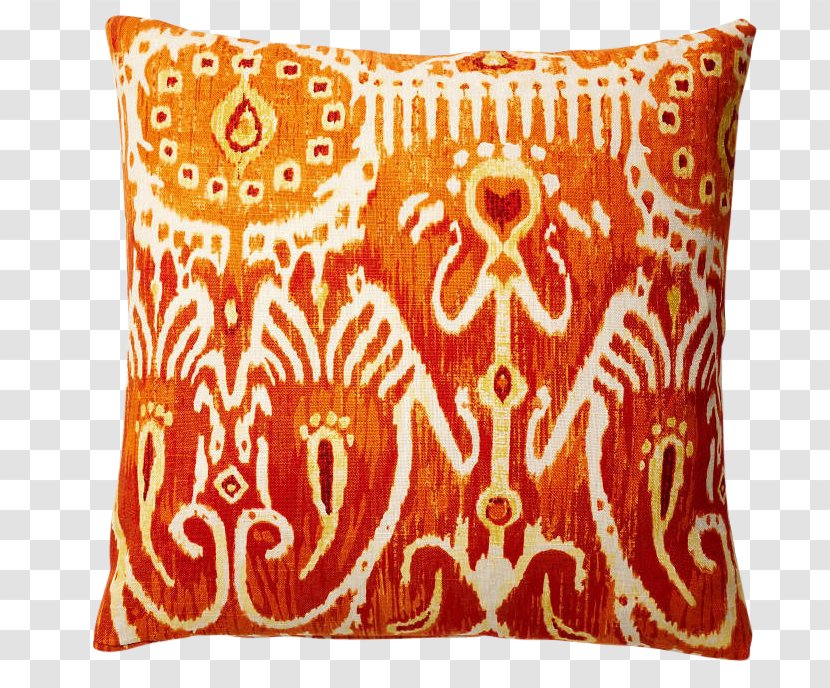 Orange Throw Pillows Textile Curtain - White Transparent PNG