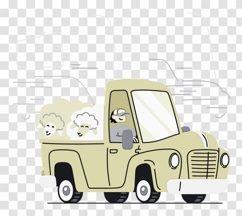 Cartoon Car Drawing Commercial Vehicle Compact Car Transparent PNG